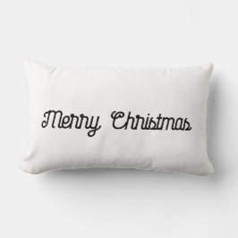 モノクロ メリークリスマス ランバークッション