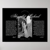 モノクロ モダンスクリプト 結婚の誓い写真入り ポスター (正面)