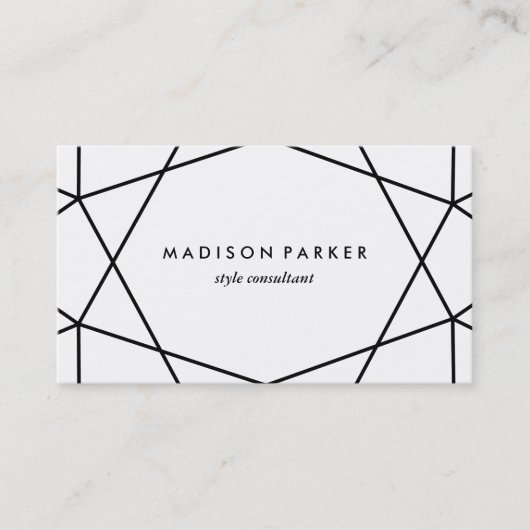 モノクロ モダン幾何学模様 名刺 (正面)