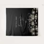 モノクロ ライト ウェディング フォト 背景 タペストリー (正面(横))