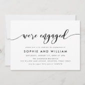 モノクロ リラックス スクリプトエンゲージメントパーティー 招待状 (正面)