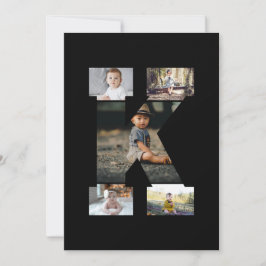 モノクロ レター K フォト コラージュ カード