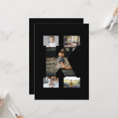 モノクロ レター K フォト コラージュ カード (正面/裏面インサイチュ)