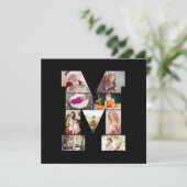 モノクロ レター M フォト コラージュ カード (スタンド正面)