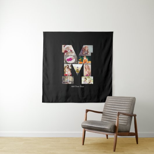 モノクロ レター M フォト コラージュ タペストリー (インサイチュ)