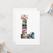 モノクロ レターL フォト コラージュ カード (正面/裏面インサイチュ)