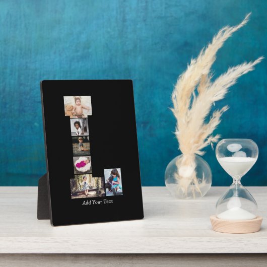 モノクロ レターL フォト コラージュ フォトプラーク (側面)