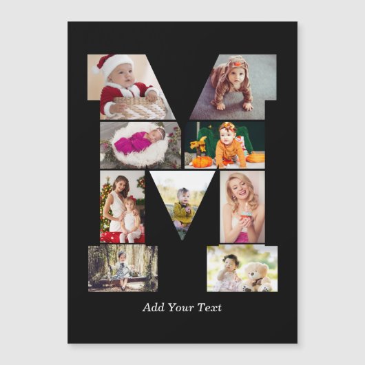 モノクロ レターM フォト コラージュ (正面)