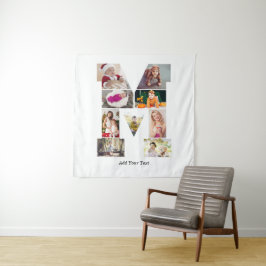 モノクロ レターM フォト コラージュ タペストリー
