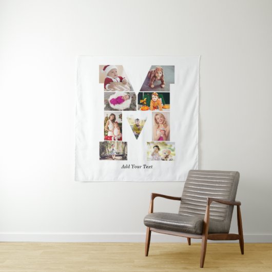 モノクロ レターM フォト コラージュ タペストリー (インサイチュ)