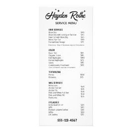 モノクロ レトロ カリグラフィーと星 ラックカード