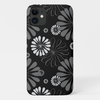 モノクロ レトロ フラワー iPhone 11 ケース