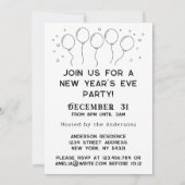 モノクロ レトロ 新年のパーティー 招待状 (裏面)