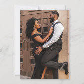 モノクロ ロマンチック スクリプト フォト ウェディング セーブザデート (裏面)