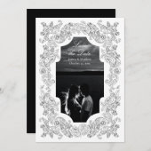 モノクロ ロマンチック バロック写真 セーブザデート (正面/裏面)