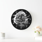 モノクロ・ワーウルフ・ムーン ラージ壁時計 (ホーム)