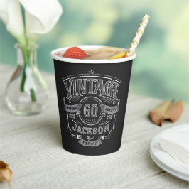 モノクロ ヴィンテージ 完璧な誕生日 紙コップ