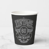 モノクロ ヴィンテージ 完璧な誕生日 紙コップ (正面)