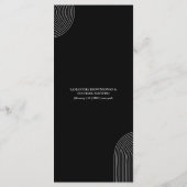 モノクロ 幾何学的なラインアート シンプル メニュー (裏面)