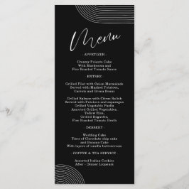 モノクロ 幾何学的なラインアート シンプル メニュー