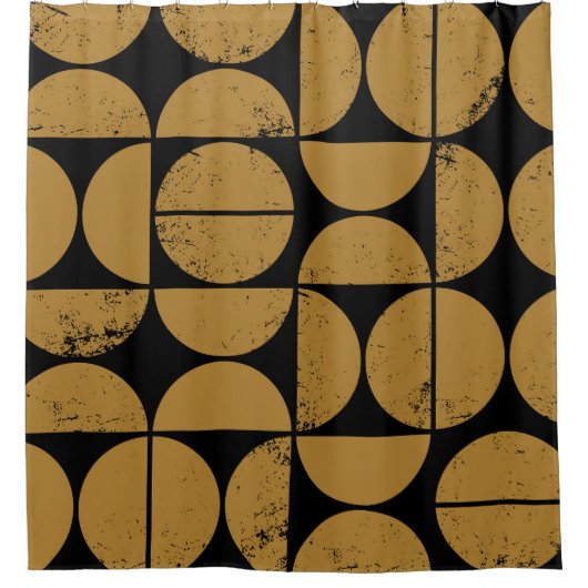 モノクロ、幾何学的、スカンジナビアのシームレスなパターン シャワーカーテン (正面)