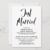 モノクロ　新婚　タイポグラフィ　レセプション 招待状 (正面)