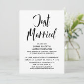 モノクロ　新婚　タイポグラフィ　レセプション 招待状 (スタンド正面)