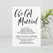 モノクロ 結婚しました タイポグラフィーパーティー 招待状 (スタンド正面)