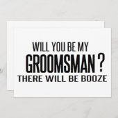 モノクロ　結婚式の仲人になってくれる？ 招待状 (正面/裏面)