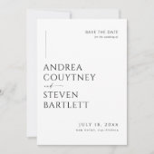 モノクロ 結婚式 Save the Date 招待状 (正面)
