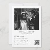 モノクロ 結婚式 Save the Date 招待状 (裏面)