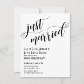モノクロ 結婚 Typography Peonies 招待状 (正面)