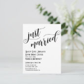 モノクロ 結婚 Typography Peonies 招待状 (スタンド正面)