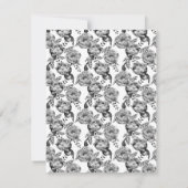 モノクロ 結婚 Typography Peonies 招待状 (裏面)