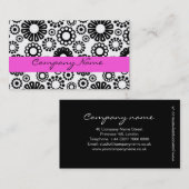 モノクロ 花柄 名刺 (正面/裏面)