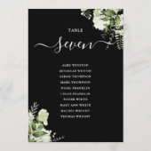 モノクロ 花柄 席次表 テーブルナンバー (裏面)