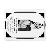 モノクロ 花柄 現代風 セーブ・ザ・デート マグネット (横)