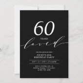 モノクロ | 60周年 愛されて60歳の誕生日パーティー 招待状 (正面)