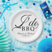 モノクロ BBQ プロポーズ パーティー ペーパープレート (パーティー)