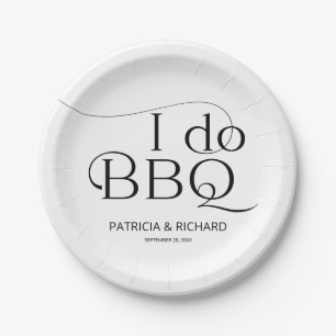 モノクロ BBQ 婚約パーティー ペーパープレート