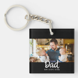 モノクロ Dad Established フォト キーホルダー