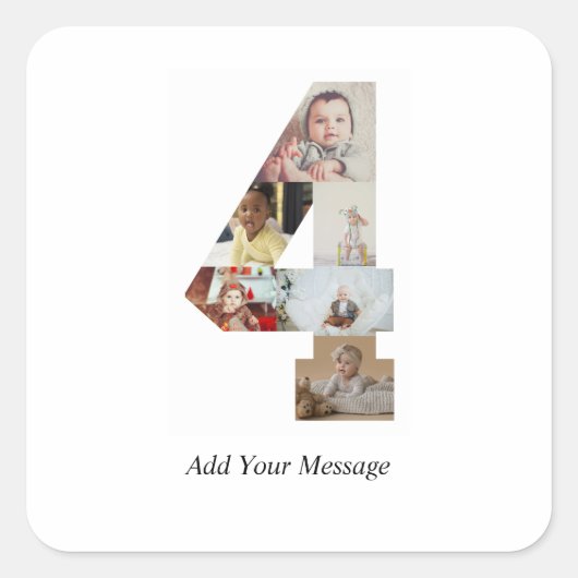 モノクロ　No.4　写真コラージュ スクエアシール (正面)