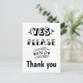 モノクロ RSVP 一般的なカード ポストカード (スタンド正面)