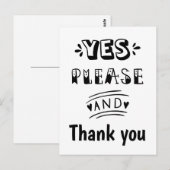 モノクロ RSVP 汎用 ポストカード (正面/裏面)