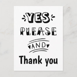 モノクロ RSVP 汎用 ポストカード