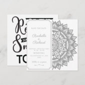 モノクロ Save The Date 招待状 (正面/裏面)