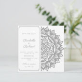モノクロ Save The Date 招待状 (スタンド正面)