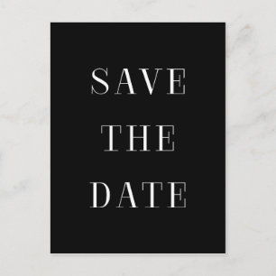 モノクロ SAVE THE DATE 現代風 タイプ ポストカード