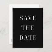 モノクロ SAVE THE DATE 現代風 タイプ ポストカード (正面/裏面)