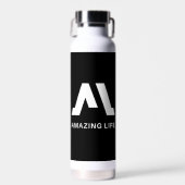 モノクロAロゴ Amazing Life ウォーターボトル (正面)